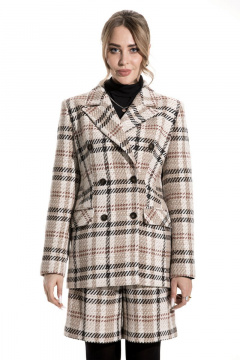 Жакет полуприлегающий с двубортной застежкой Golden Valley 36530 бежевый - фото 1