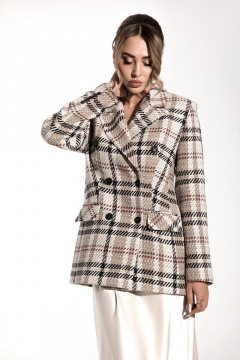 Жакет полуприлегающий с двубортной застежкой Golden Valley 36530 бежевый - фото 5