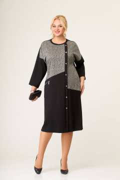 Платье прямого силуэта из трикотажа с вытачками и карманом Swallow 647 - фото 2