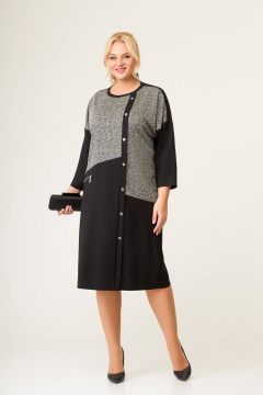 Платье прямого силуэта из трикотажа с вытачками и карманом Swallow 647 - фото 1