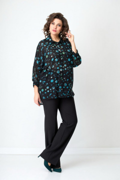 Рубашка из шифона с декором стразами и фигурными вырезами Solomeya Lux 752C - фото 5