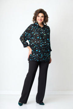 Рубашка из шифона с декором стразами и фигурными вырезами Solomeya Lux 752C - фото 3