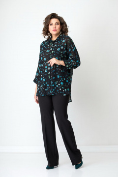 Рубашка из шифона с декором стразами и фигурными вырезами Solomeya Lux 752C - фото 2