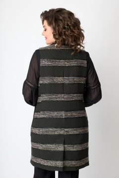 Длинный трикотажный жилет с карманами и воротником V-образным Solomeya Lux 933 - фото 4