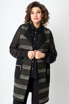 Длинный трикотажный жилет с карманами и воротником V-образным Solomeya Lux 933 - фото 2