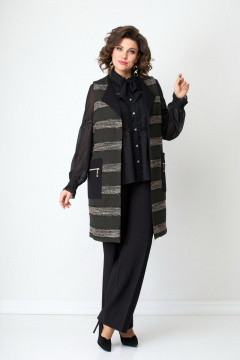 Длинный трикотажный жилет с карманами и воротником V-образным Solomeya Lux 933 - фото 5