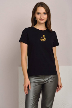 Классический джемпер из трикотажа и хлопка с принтом Femme & Devur 30757 1.3F(170) - фото 1