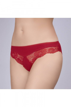 Трусы из хлопка с отделкой из эластичного кружева Verally 1066-2 красный - фото 3