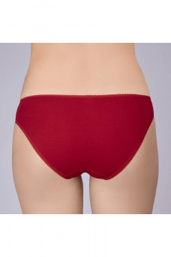Трусы из хлопка с отделкой из эластичного кружева Verally 1066-2 красный - фото 2