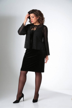 Жакет, платье LadisLine 1439 черный - фото 4