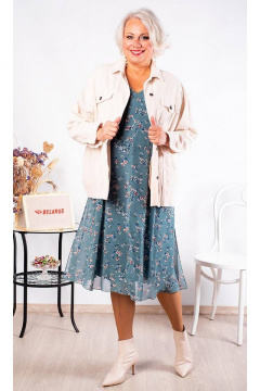 Платье нарядное трапеция из шифона и трикотажа Camelia 21202 2 - фото 5