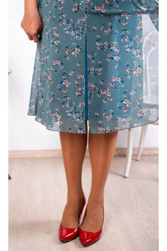 Платье нарядное трапеция из шифона и трикотажа Camelia 21202 2 - фото 4