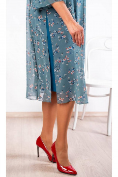 Платье нарядное трапеция из шифона и трикотажа Camelia 21202 2 - фото 3