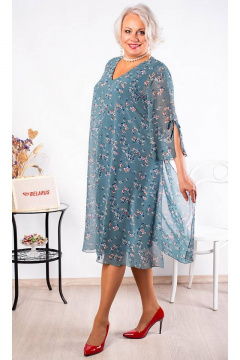 Платье нарядное трапеция из шифона и трикотажа Camelia 21202 2 - фото 2