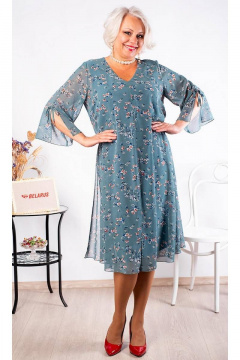 Платье нарядное трапеция из шифона и трикотажа Camelia 21202 2 - фото 1