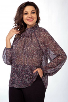 Блуза из шифона с рюшей и сборками LaKona 11478 синий - фото 1