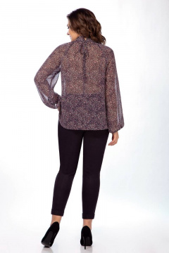 Блуза из шифона с рюшей и сборками LaKona 11478 синий - фото 4