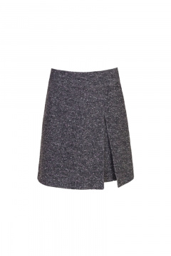Юбка в классическом стиле из текстиля для деловых луків Elema 4К-12246-1-170 серый_меланж - фото 3