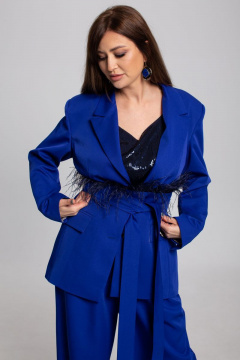 Брюки и жакет архитектурного кроя палаццо Anelli 1190 василек - фото 2