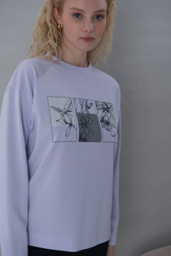 Фиолетовый джемпер с разрезами по бокам из трикотажа Femme & Devur 30629 1.25F(170) - фото 4