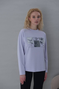 Фиолетовый джемпер с разрезами по бокам из трикотажа Femme & Devur 30629 1.25F(170) - фото 1