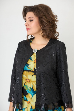 Нарядный жакет из пайеток и трикотажа с брошь-застежкой Solomeya Lux 601B - фото 2