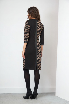 Платье со вставками из разного принта и поясом Ларс Стиль 727/1 - фото 4