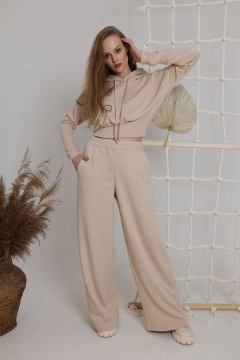 Широкие брюки из ангоры с резинкой и карманами AMORI 5160 капучино - фото 2
