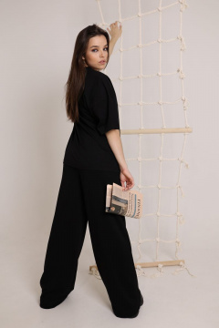 Широкие брюки из ангоры с резинкой и карманами AMORI 5160 черный - фото 3