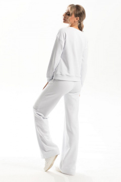 Джемпер из трикотажа с поясом и печатью Golden Valley 2316 белый - фото 4