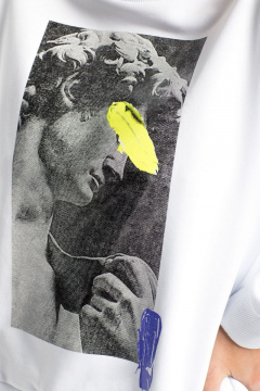 Джемпер из трикотажа с поясом и печатью Golden Valley 2316 белый - фото 2