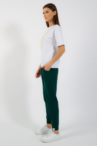 Круглогодичная белая футболка из хлопка с принтом Kivviwear 4026.93 - фото 7