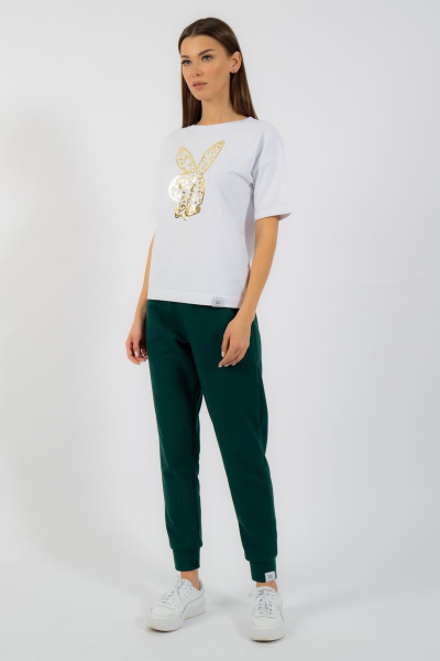 Круглогодичная белая футболка из хлопка с принтом Kivviwear 4026.93 - фото 4