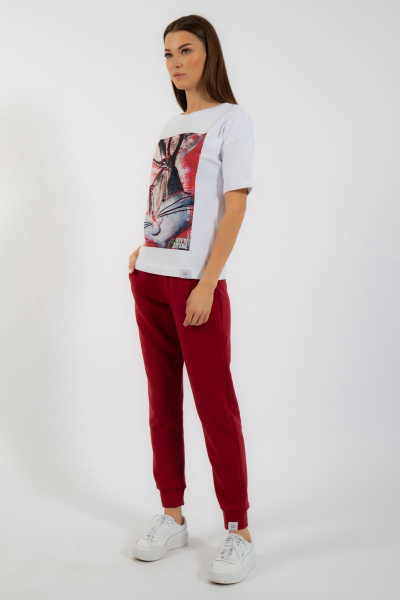 Белая футболка из хлопка с цифровым принтом Kivviwear 4026.94 - фото 3