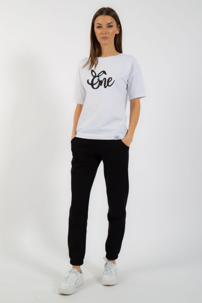 Круглогодичная белая футболка из хлопка с принтом Kivviwear 4026.95 - фото 12