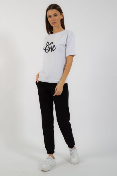 Круглогодичная белая футболка из хлопка с принтом Kivviwear 4026.95 - фото 7