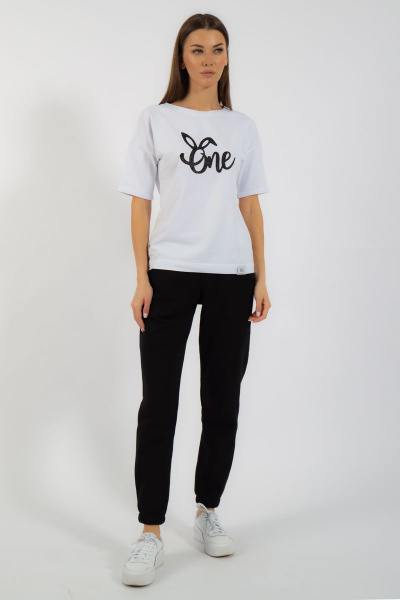 Круглогодичная белая футболка из хлопка с принтом Kivviwear 4026.95 - фото 3