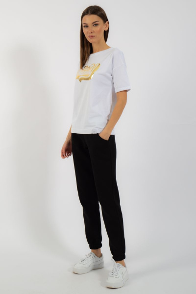 Белая футболка из хлопка с цифровым принтом Kivviwear 4026.96 - фото 13