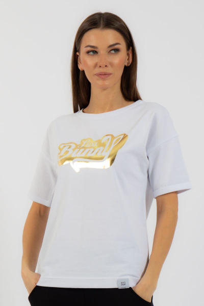 Белая футболка из хлопка с цифровым принтом Kivviwear 4026.96 - фото 1