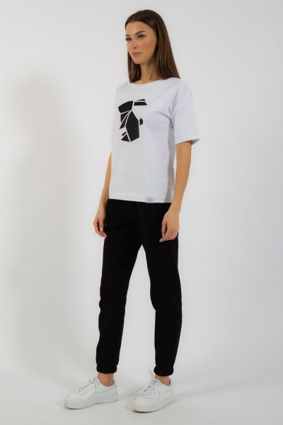 Круглогодичная белая футболка из хлопка с принтом Kivviwear 4026.97 - фото 9