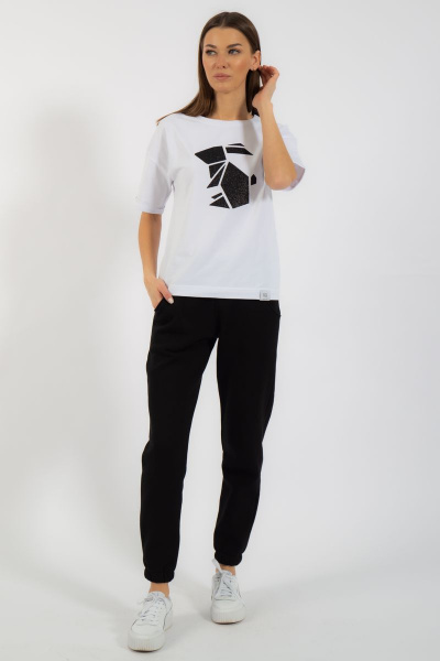 Круглогодичная белая футболка из хлопка с принтом Kivviwear 4026.97 - фото 8