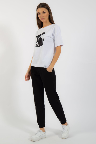 Круглогодичная белая футболка из хлопка с принтом Kivviwear 4026.97 - фото 7