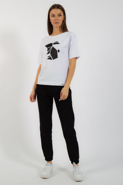 Круглогодичная белая футболка из хлопка с принтом Kivviwear 4026.97 - фото 5