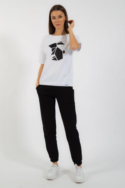 Круглогодичная белая футболка из хлопка с принтом Kivviwear 4026.97 - фото 3