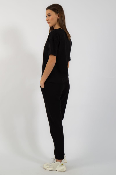 Круглогодичная черная футболка из хлопка с принтом Kivviwear 4026.98 - фото 9