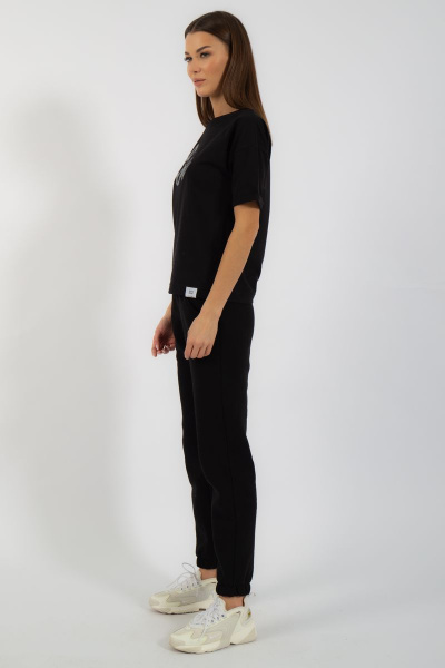 Круглогодичная черная футболка из хлопка с принтом Kivviwear 4026.98 - фото 8