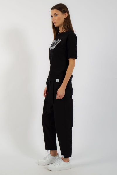 Черная футболка из хлопка с цифровым принтом Kivviwear 4026.99 - фото 9