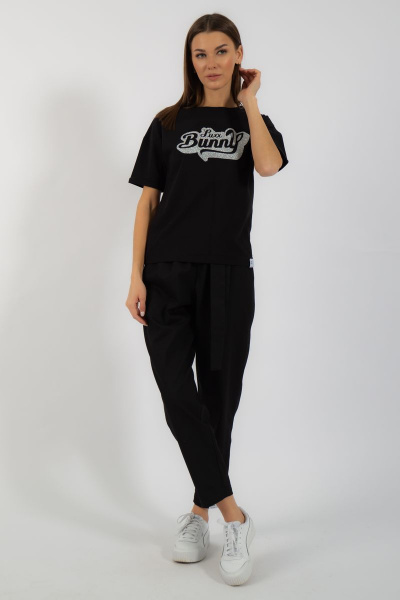 Черная футболка из хлопка с цифровым принтом Kivviwear 4026.99 - фото 5