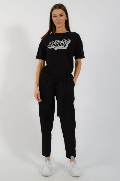 Черная футболка из хлопка с цифровым принтом Kivviwear 4026.99 - фото 4