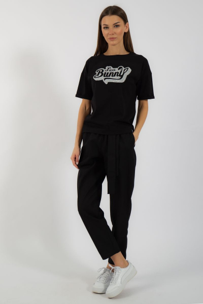 Черная футболка из хлопка с цифровым принтом Kivviwear 4026.99 - фото 3